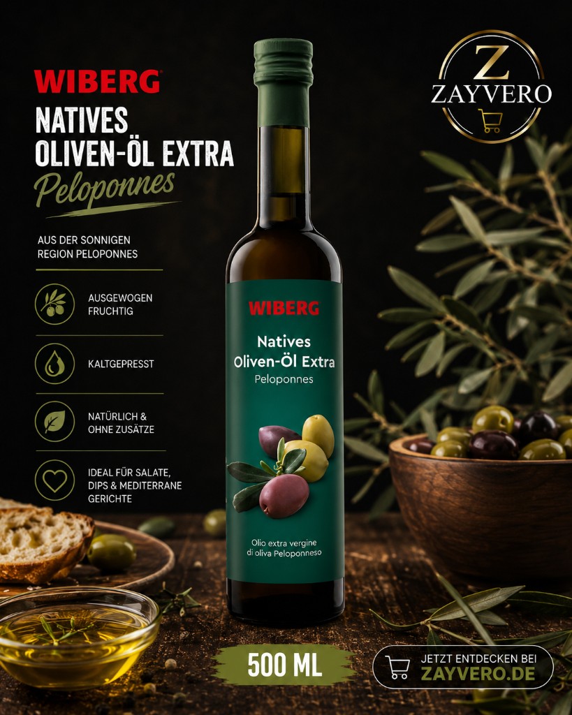WIBERG WIBERG | Natives Oliven-Öl Extra Peloponnes | 500 Milliliter Produktbild